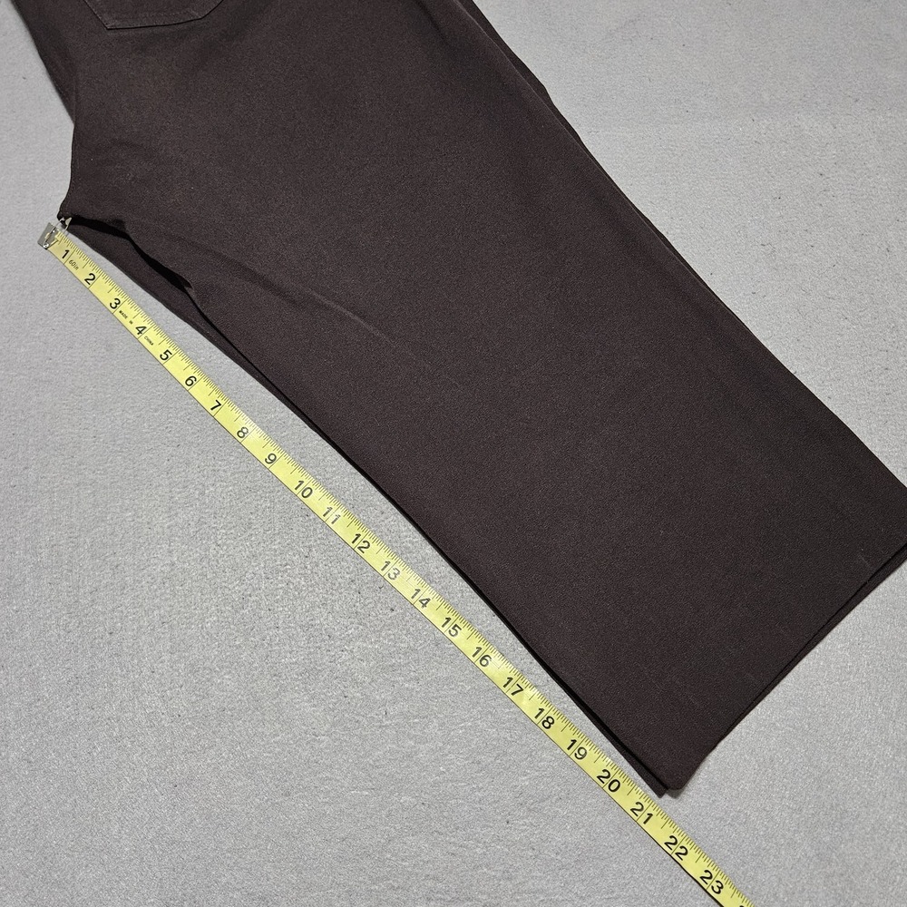 St. John Capri Trouser Pant Women's Size‎ 12 Brown 5 Pocket Casual USA MADE FLAW - Picture 7 of 10